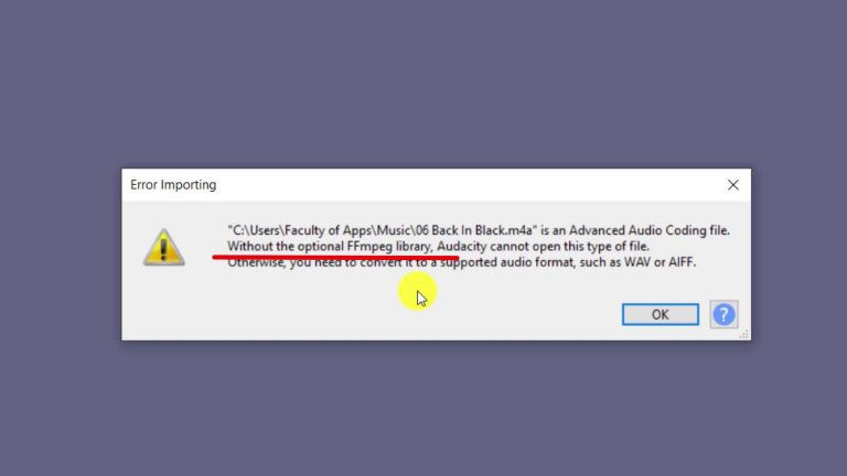audacity not finding ffmpeg library